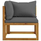 6-tlg. Garten-Lounge-Set mit Auflagen Massivholz Akazie