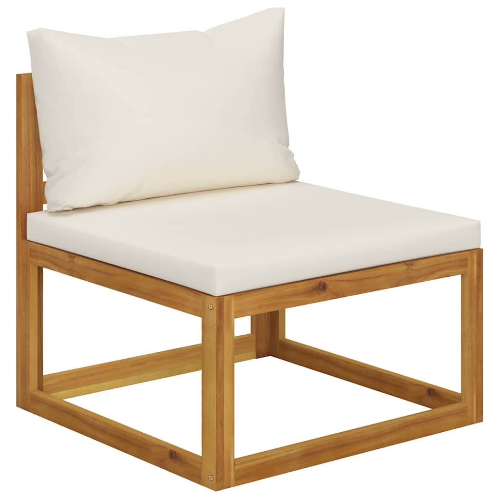 5-tlg. Garten-Lounge-Set mit Auflagen Massivholz Akazie