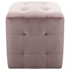 Pouf 2 Stk. Rosa 30x30x30 cm Samtstoff