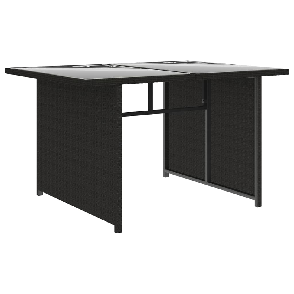 10-tlg. Garten-Lounge-Set mit Auflagen Poly Rattan Schwarz