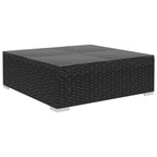 12-tlg. Garten-Lounge-Set mit Auflagen Poly Rattan Schwarz