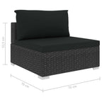 12-tlg. Garten-Lounge-Set mit Auflagen Poly Rattan Schwarz