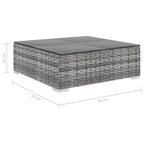 4-tlg. Garten-Lounge-Set mit Auflagen Poly Rattan Grau