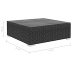 4-tlg. Garten-Lounge-Set mit Auflagen Poly Rattan Schwarz