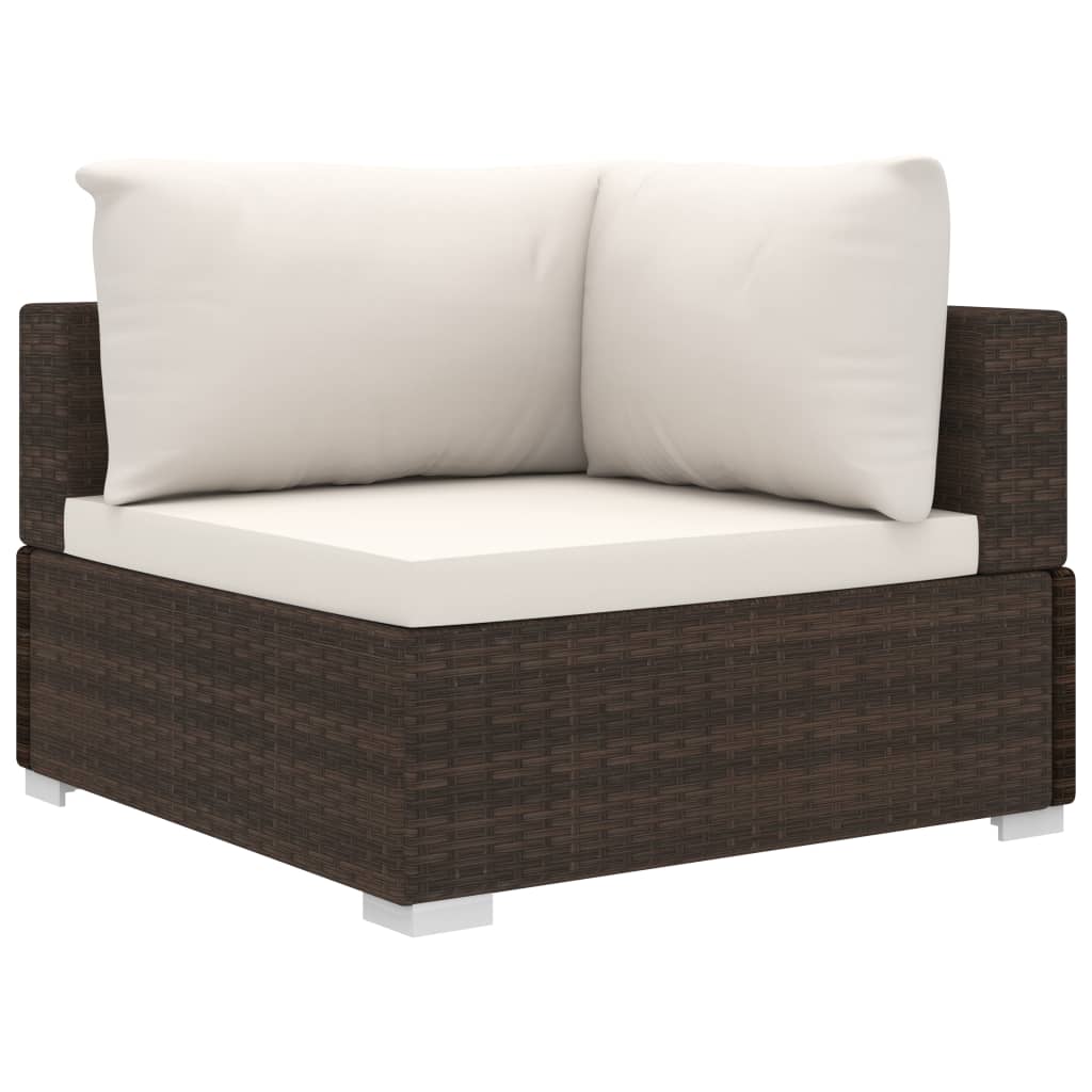 11-tlg. Garten-Lounge-Set mit Auflagen Poly Rattan