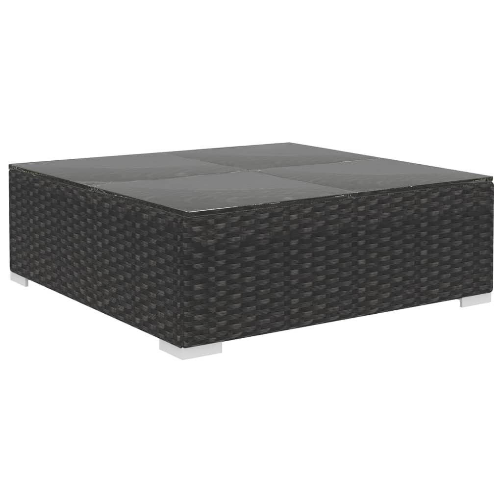 11-tlg. Garten-Lounge-Set mit Auflagen Poly Rattan