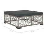 5-tlg. Garten-Lounge-Set mit Kissen Poly Rattan Grau