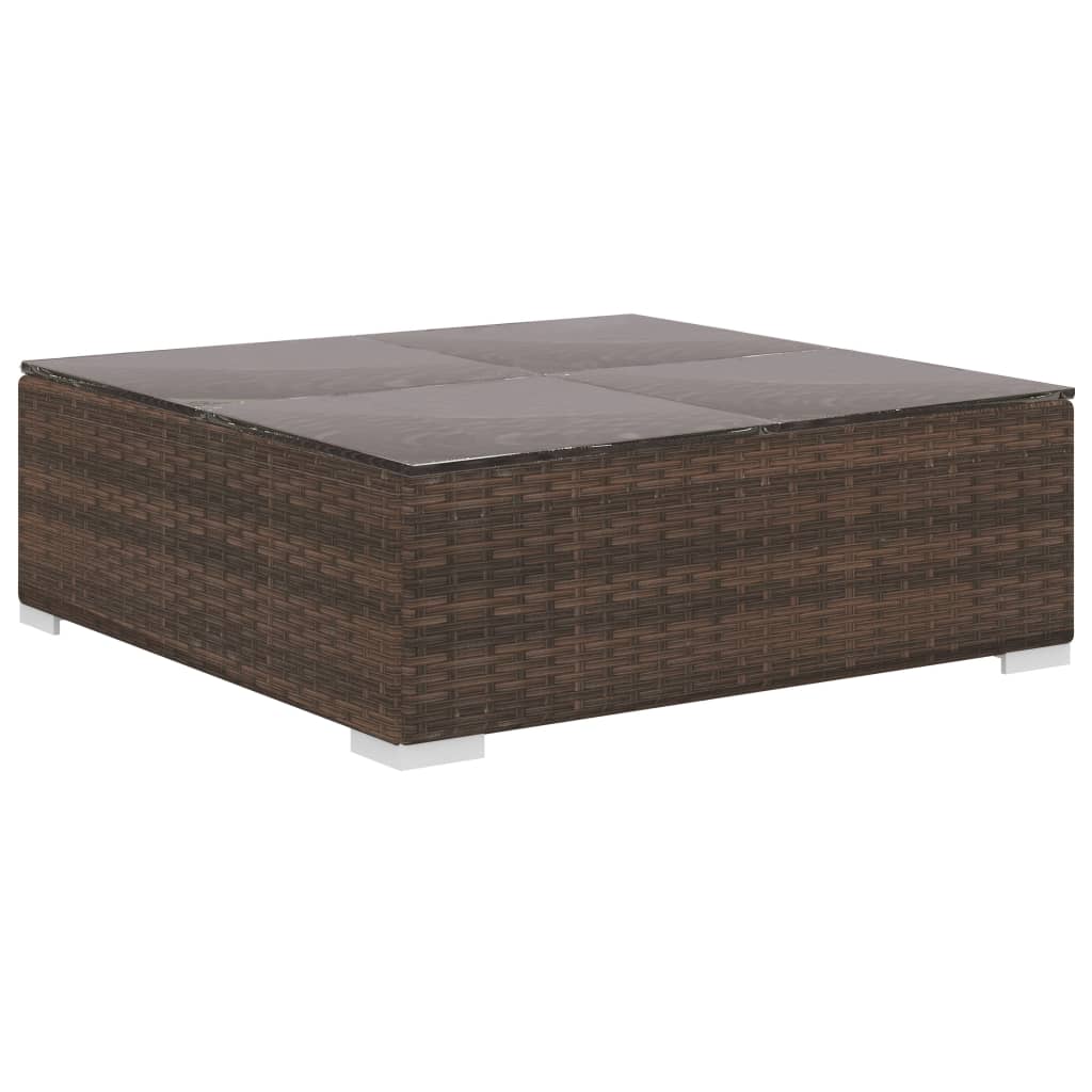 10-tlg. Garten-Lounge-Set mit Auflagen Poly Rattan