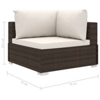 10-tlg. Garten-Lounge-Set mit Auflagen Poly Rattan