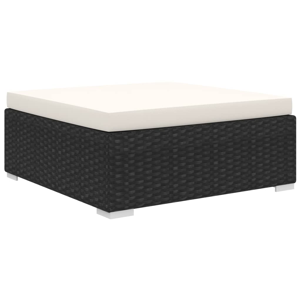 10-tlg. Garten-Lounge-Set mit Auflagen Poly Rattan