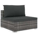 10-tlg. Garten-Lounge-Set mit Auflagen Poly Rattan
