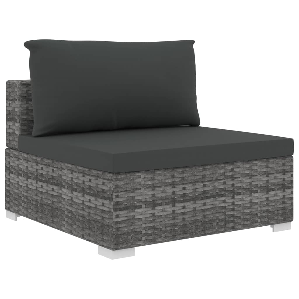 10-tlg. Garten-Lounge-Set mit Auflagen Poly Rattan