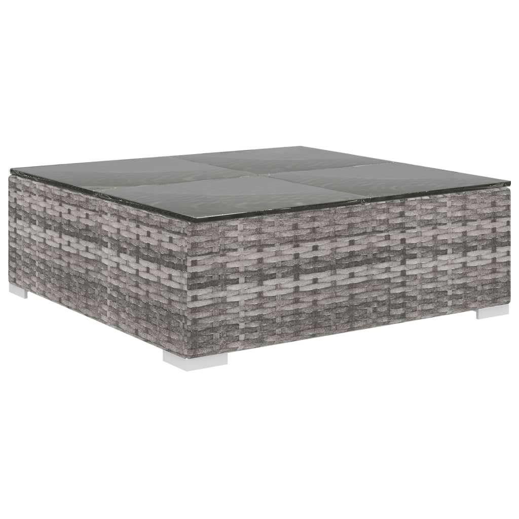 10-tlg. Garten-Lounge-Set mit Auflagen Poly Rattan