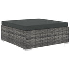 11-tlg. Garten-Lounge-Set mit Auflagen Poly Rattan Grau