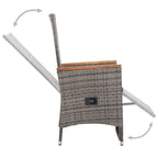 Garten-Liegestühle 2 Stk. mit Auflagen Poly Rattan Grau