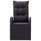 3-tlg. Bistro-Set mit Auflagen Poly Rattan Schwarz