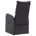 3-tlg. Bistro-Set mit Auflagen Poly Rattan Schwarz