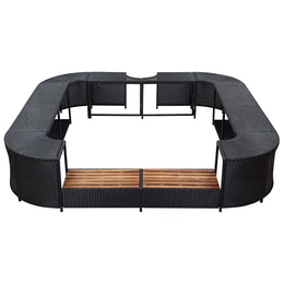 vidaXL Whirlpool-Umrandung Quadratisch Schwarz 268x268x55 Poly Rattan