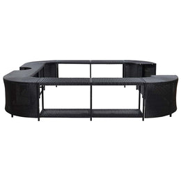 vidaXL Whirlpool-Umrandung Quadratisch Schwarz 268x268x55 Poly Rattan