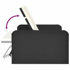2-tlg. Garten-Lounge-Set mit Auflagen Poly Rattan Schwarz