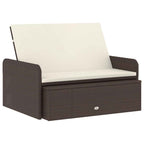 2-tlg. Garten-Lounge-Set mit Auflagen Poly Rattan Braun
