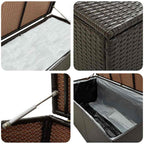 Gartenbox Poly Rattan 180x90x70 cm Braun