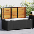 Sitzbank mit Stauraum 120 cm Poly Rattan Schwarz