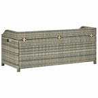 Gartenbank mit Stauraum 120 cm Poly Rattan Grau
