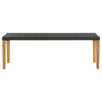 Gartenbank 80 cm Poly Rattan Schwarz