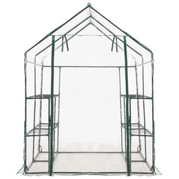 vidaXL Gewächshaus mit 8 Regalen 143 x 143 x 195 cm