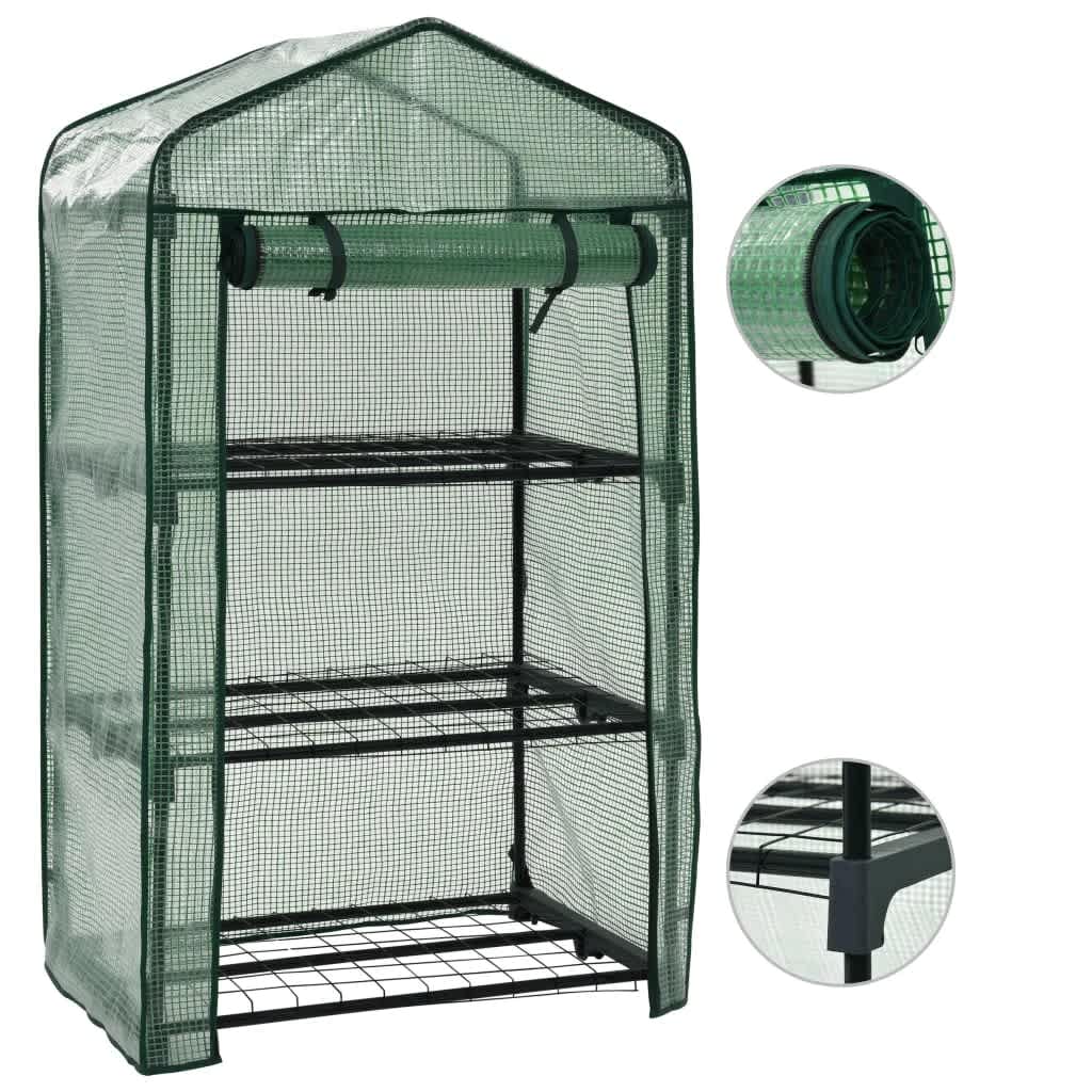 vidaXL 3-stufiges Mini-Gewächshaus 69 x 49 x 125 cm