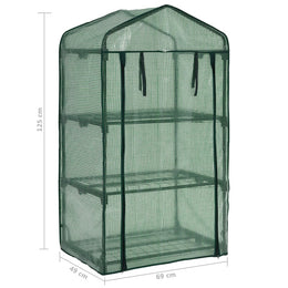 vidaXL 3-stufiges Mini-Gewächshaus 69 x 49 x 125 cm