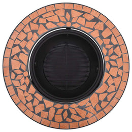 Feuerstelle Mosaik Keramik Terracotta 68 cm