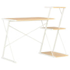 Schreibtisch mit Regal Weiß und Eiche 116×50×93 cm