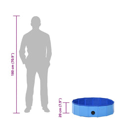 vidaXL Hundepool Faltbar Blau 80 x 20 cm PVC