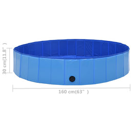 vidaXL Hundepool Faltbar Blau 160 x 30 cm PVC