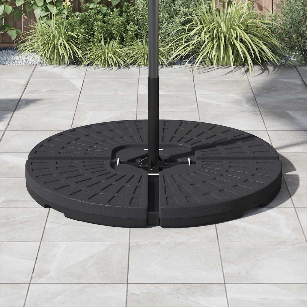 Sonnenschirmständer Fächerförmig 4 Stk. Schwarz