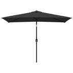 Sonnenschirm mit Metall-Mast 300x200 cm Schwarz