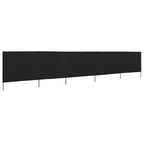5-teiliges Windschutzgewebe 600 x 80 cm Schwarz