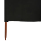 6-teiliges Windschutzgewebe 800 x 120 cm Schwarz