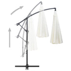Ampelschirm Weiß 3 m Aluminium-Mast