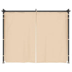 Pavillon mit Vorhängen 3 x 3 m Creme Stahl