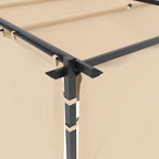 Pavillon mit Vorhängen 3 x 3 m Creme Stahl