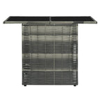 3-tlg. Bistro-Set mit Auflagen Poly Rattan Grau