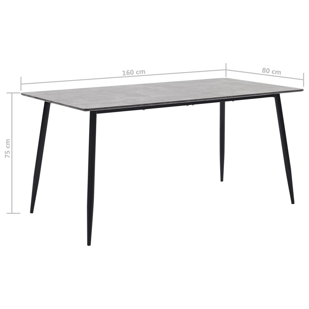 Esstisch Grau 160×80×75 cm MDF
