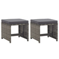 Gartenhocker 2 Stk. mit Sitzkissen Poly Rattan Anthrazit
