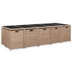 15-tlg. Garten-Essgruppe mit Auflagen Poly Rattan Beige
