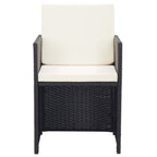 17-tlg. Garten-Essgruppe mit Auflagen Poly Rattan Schwarz