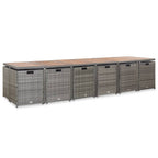 17-tlg. Garten-Essgruppe mit Auflagen Poly Rattan Grau