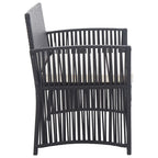 4-tlg. Garten-Lounge-Set mit Auflage Poly Rattan Schwarz